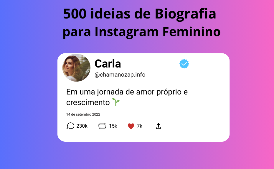 500 ideias de Biografia para Instagram Feminino
