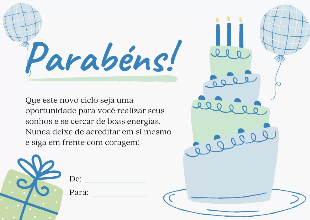 Cartão de feliz aniversário